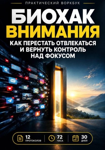 Биохак внимания Практический воркбук: как перестать отвлекаться и вернуть контроль над фокусом
