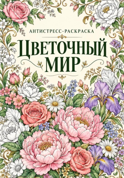 Раскраска-антистресс "Цветочный мир"