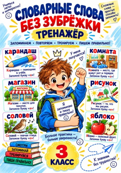 тренажер. словарные слова без зубрежки 3 класс