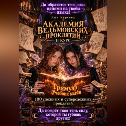 Аудиокнига «Академия ведьмовских проклятий. Второй курс. Гримуар учебник магии. 100 сложных и суперсложных проклятий», Яна Курсева