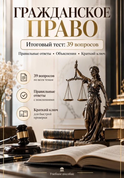 Гражданское право. Итоговый тест: 39 вопросов с ответами и объяснениями