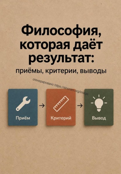 Философия, которая даёт результат: приёмы, критерии, выводы