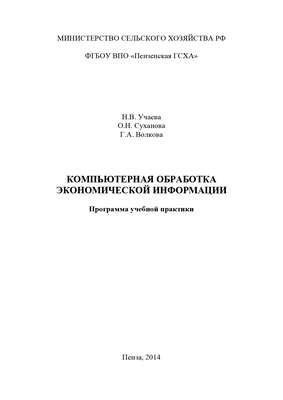Компьютерная обработка экономической информации