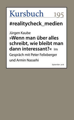 "Wenn man über alles schreibt, wie bleibt man dann interessant?"