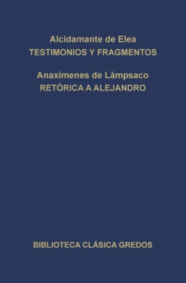 Testimonios y fragmentos. Retórica a Alejandro.