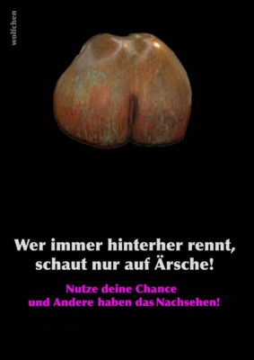 Wer immer hinterher rennt, schaut nur auf Ärsche!
