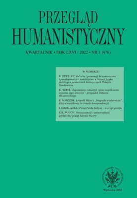 Przegląd Humanistyczny 2022/1 (476)