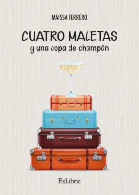 Cuatro maletas y una copa de champán