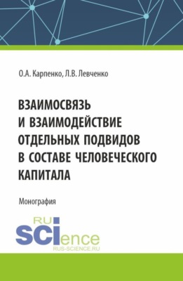 Взаимосвязь и взаимодействие отдельных подвидов в составе человеческого капитала. (Аспирантура, Магистратура). Монография.