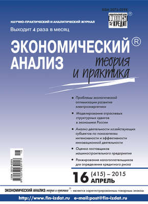 Экономический анализ: теория и практика № 16 (415) 2015