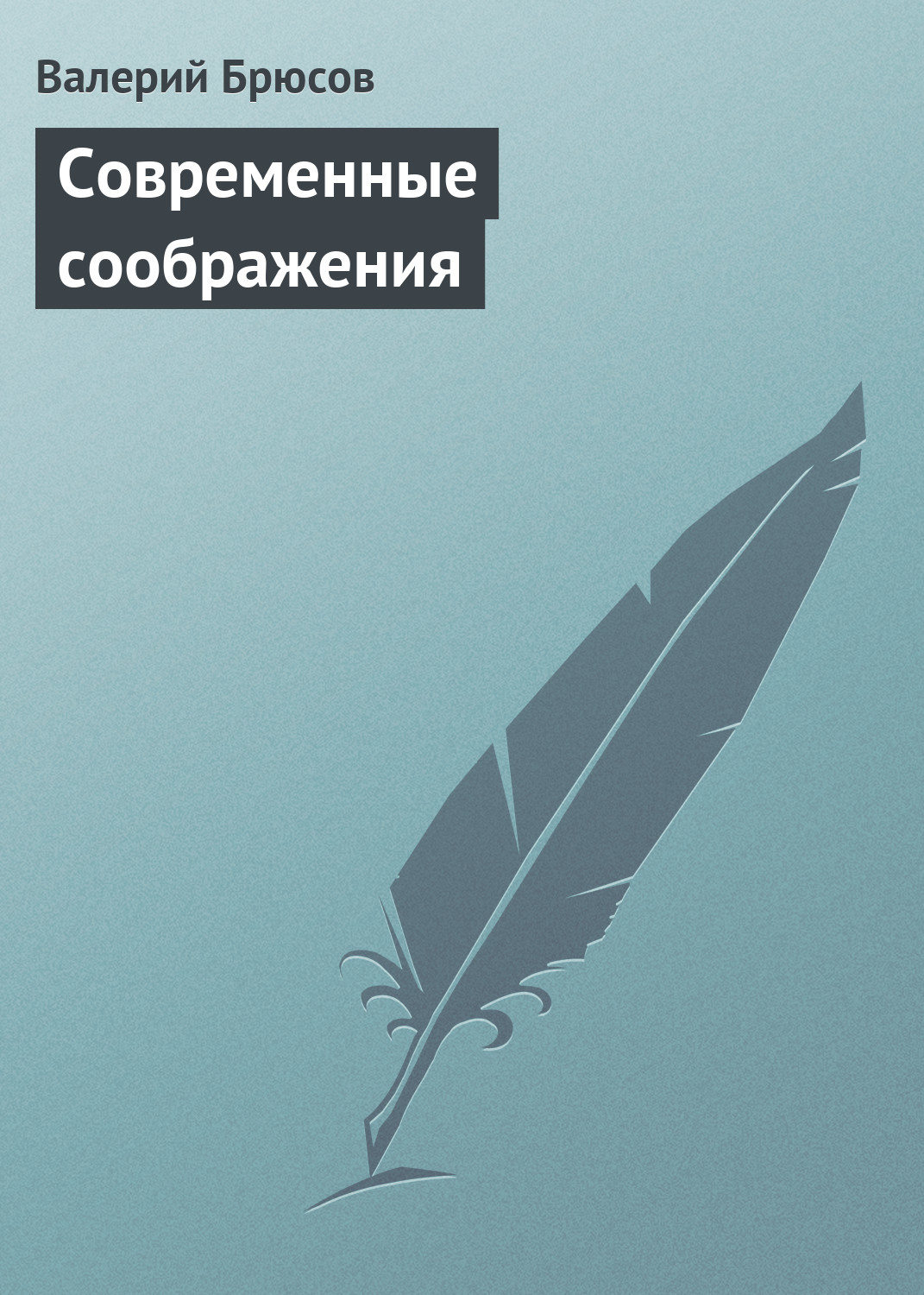 Обложка книги «Современные соображения»