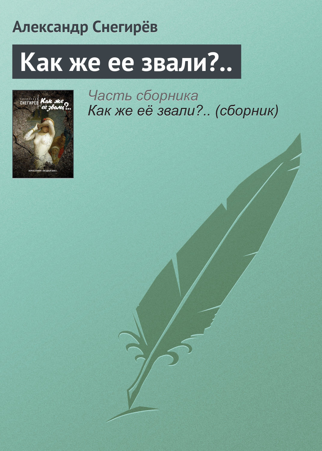Обложка книги «Как же ее звали?..»
