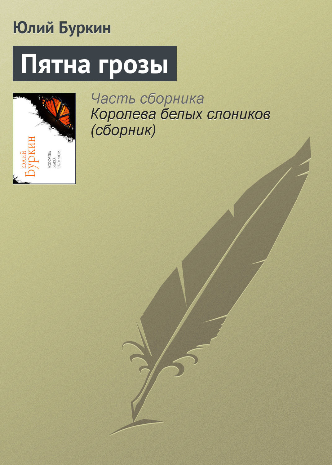 Обложка книги «Пятна грозы»
