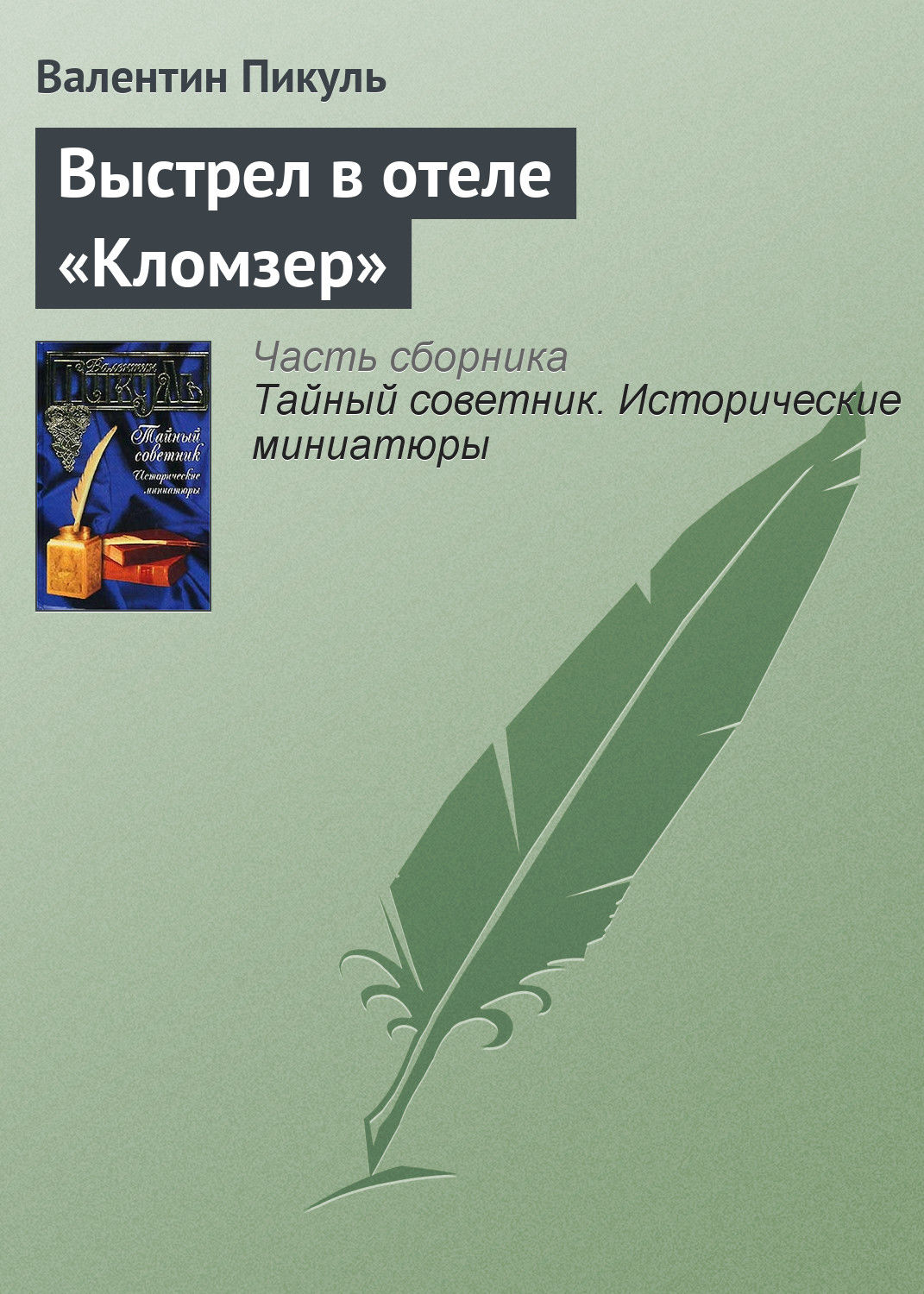 Обложка книги «Выстрел в отеле «Кломзер»»