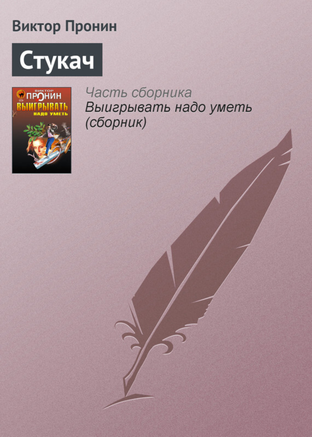 Обложка книги «Стукач»