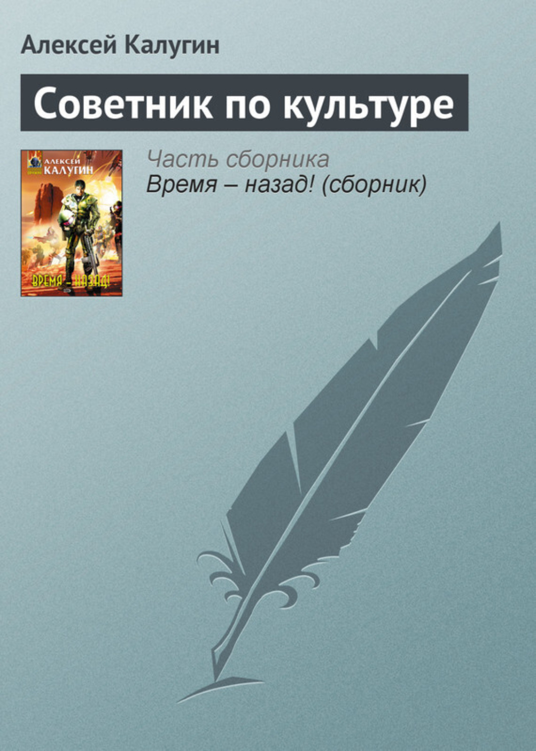 Обложка книги «Советник по культуре»