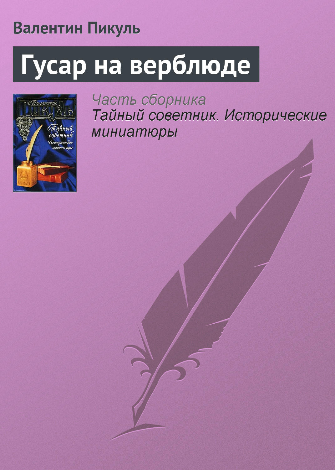 Обложка книги «Гусар на верблюде»