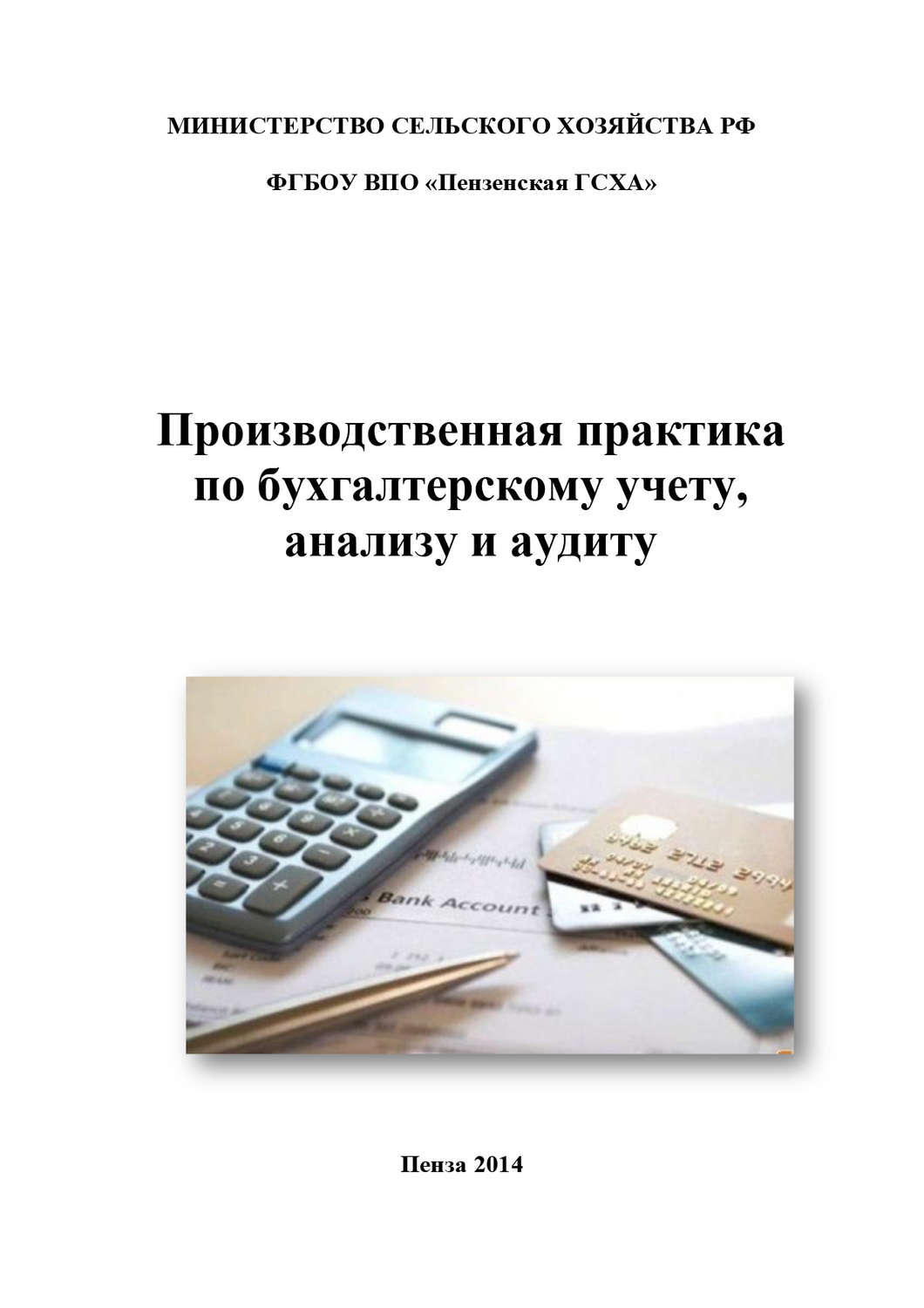 Обложка книги «Производственная практика по бухгалтерскому учету, анализу и аудиту»