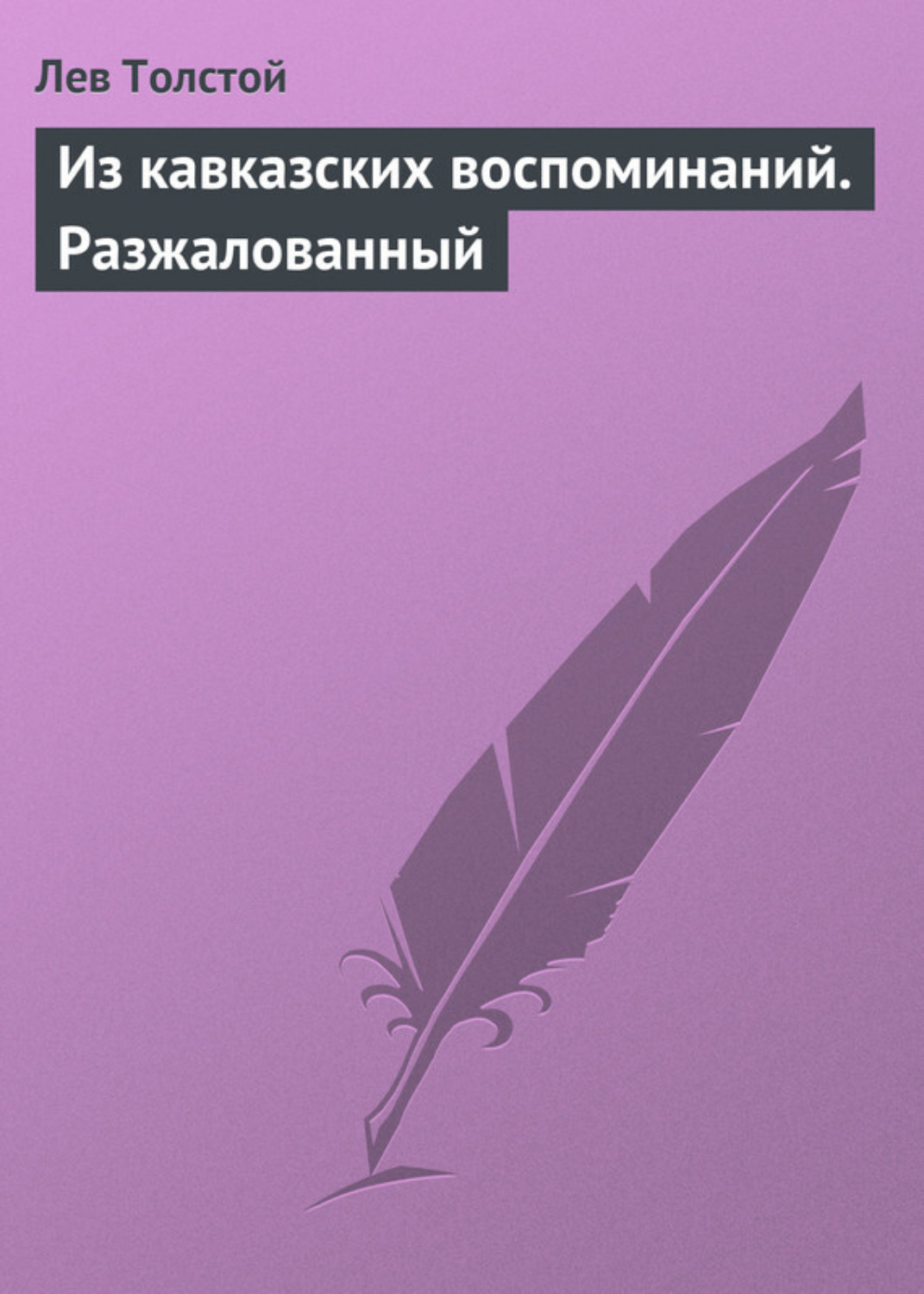 Обложка книги «Из кавказских воспоминаний. Разжалованный»