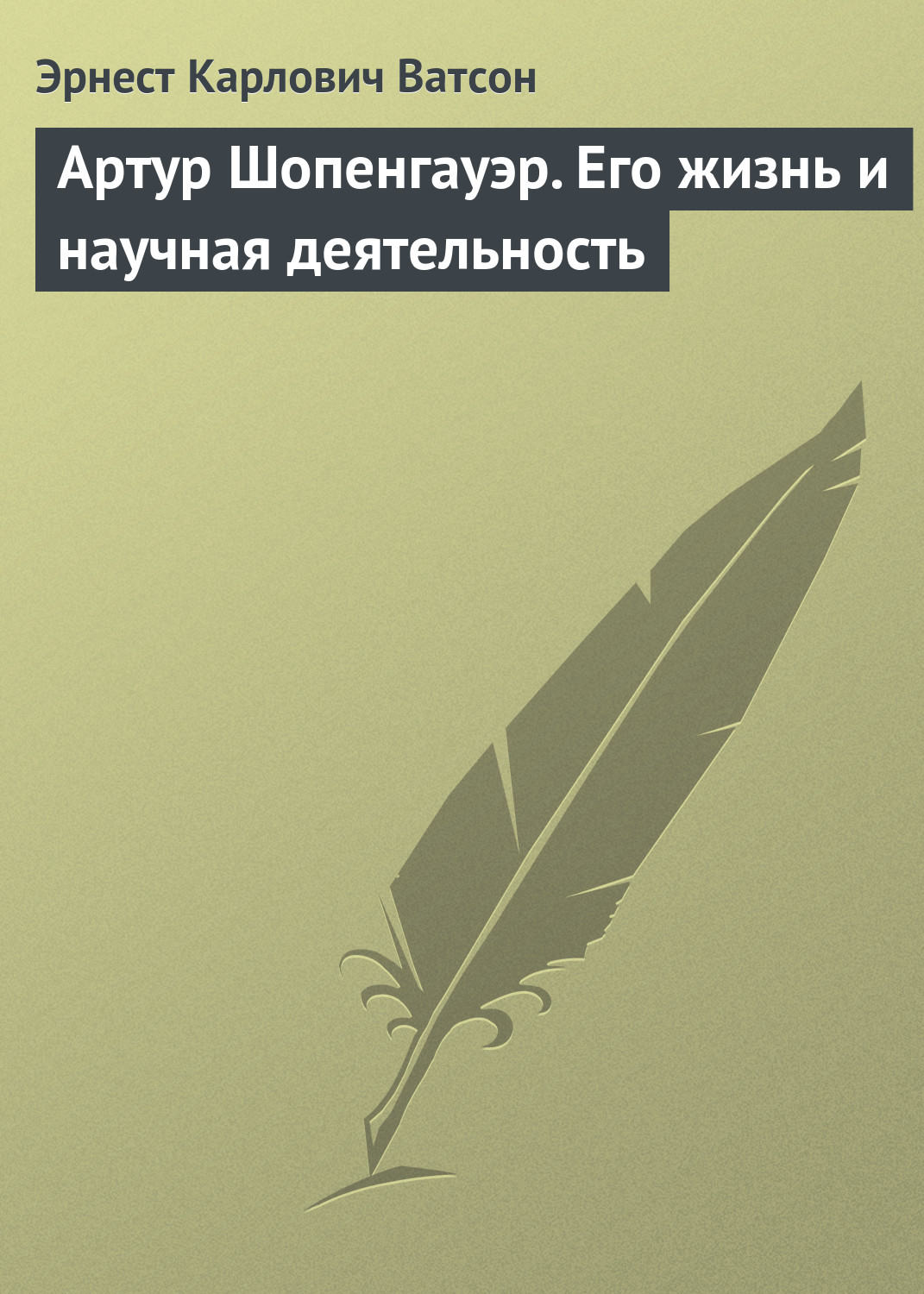 Обложка книги «Артур Шопенгауэр. Его жизнь и научная деятельность»
