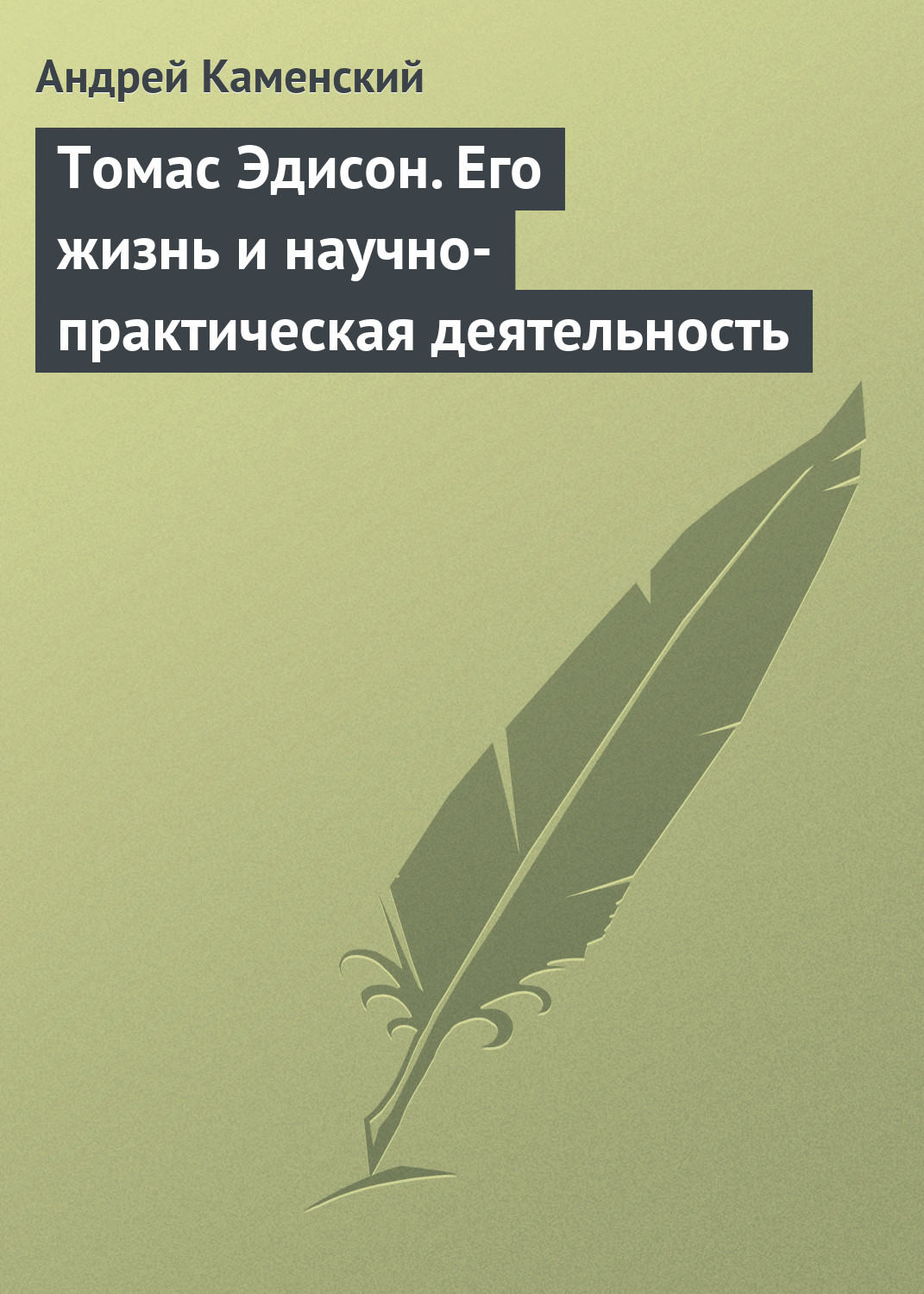 Обложка книги «Томас Эдисон. Его жизнь и научно-практическая деятельность»
