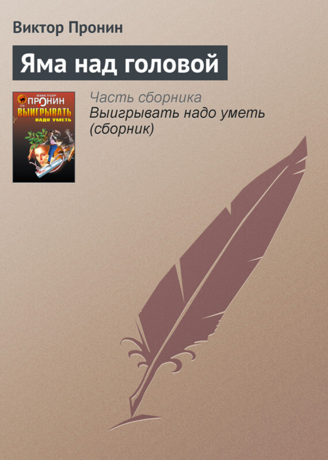 Обложка книги «Яма над головой»