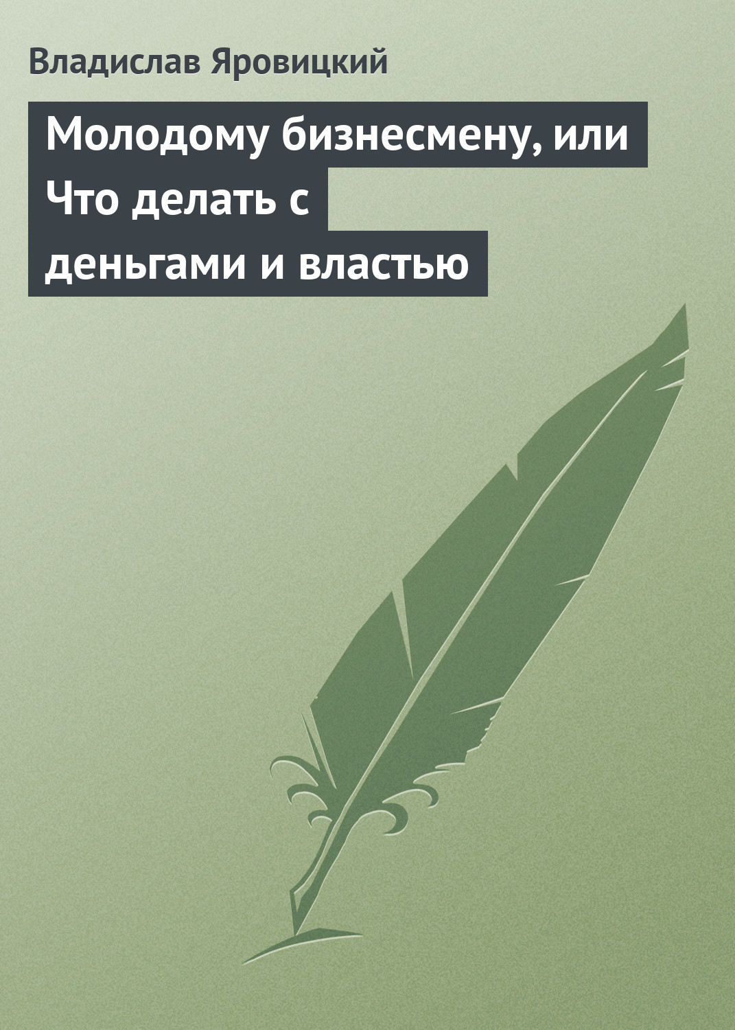 Обложка книги «Молодому бизнесмену, или Что делать с деньгами и властью»