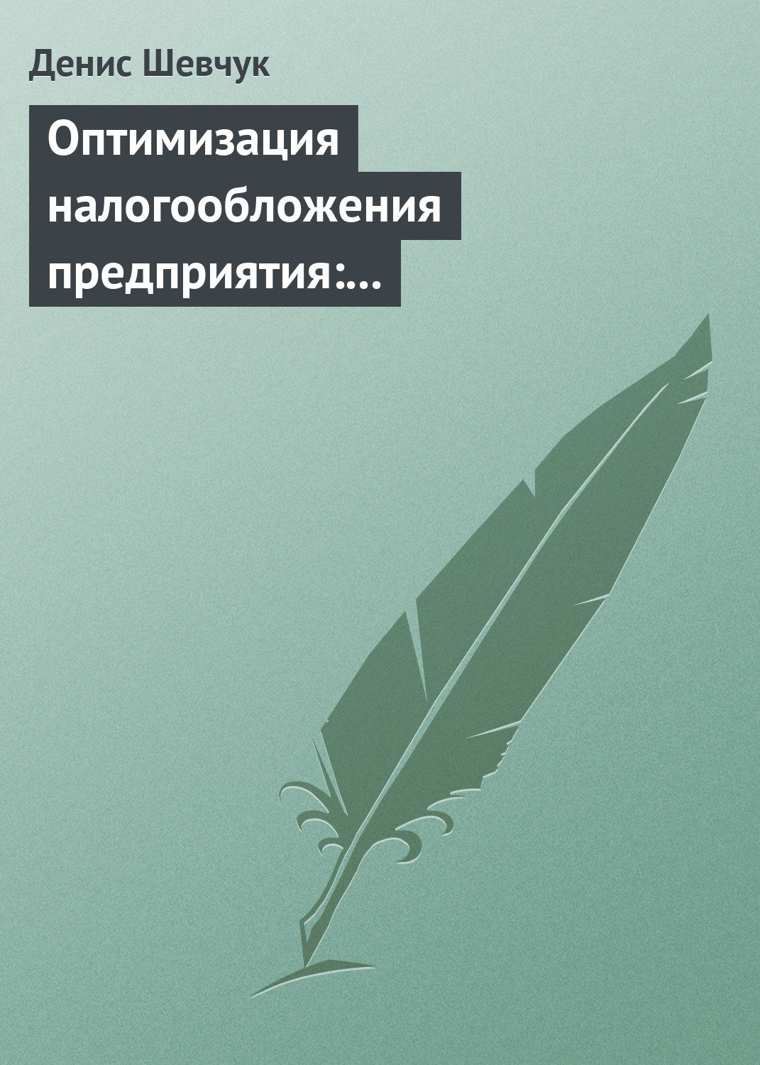 Обложка книги «Оптимизация налогообложения предприятия: методы, схемы, пути и способы (анализ)»