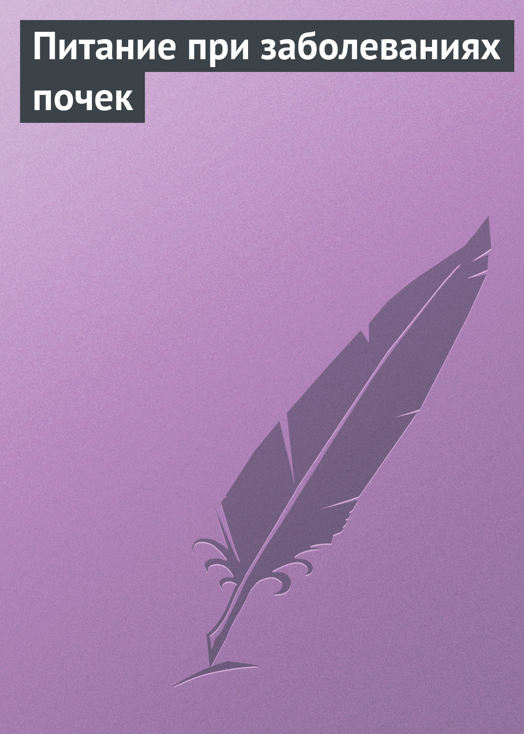 Обложка книги «Питание при заболеваниях почек»