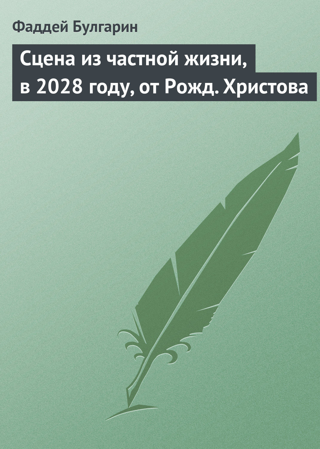 Обложка книги «Сцена из частной жизни, в 2028 году, от Рожд. Христова»