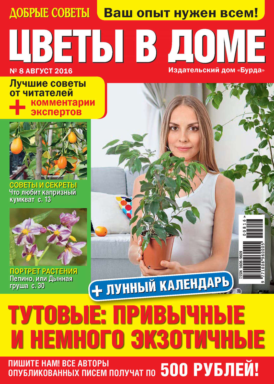 Обложка книги «Добрые советы. Цветы в доме. №08/2016»