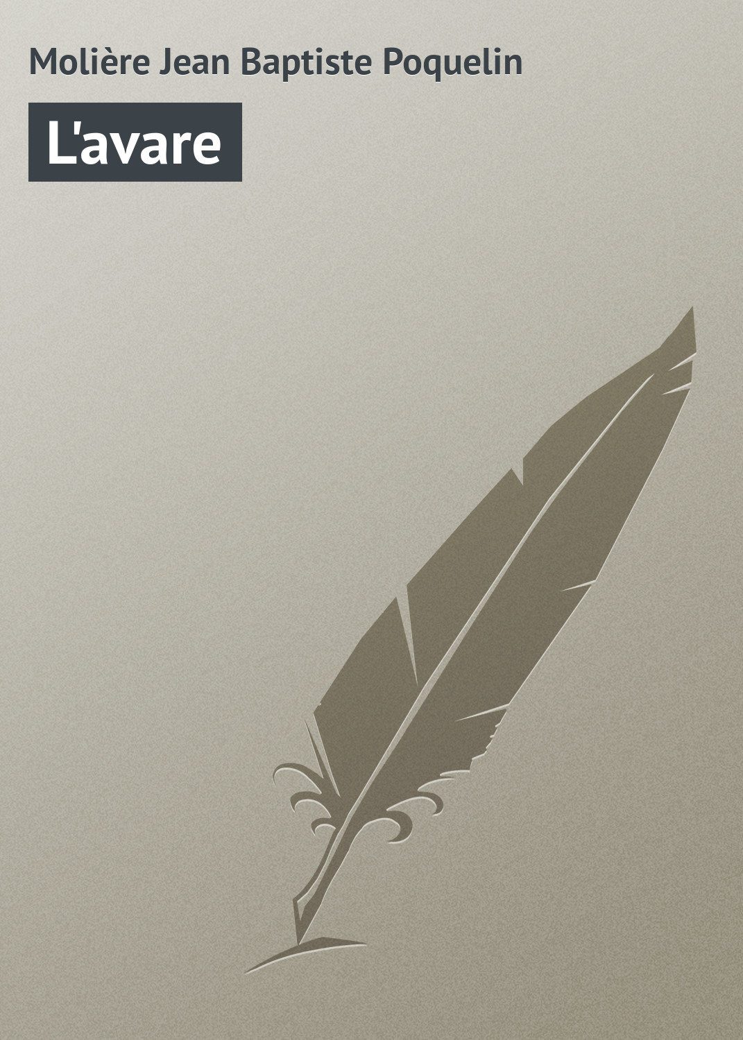 Обложка книги «L'avare»