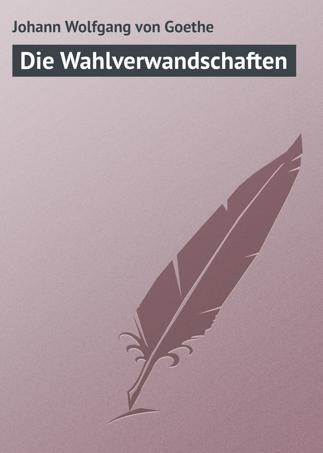 Обложка книги «Die Wahlverwandschaften»