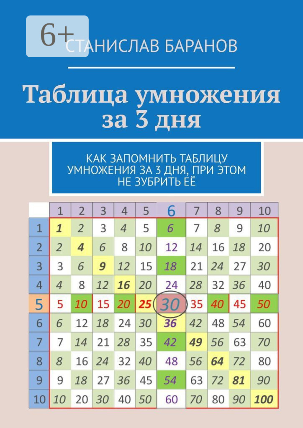 Обложка книги «Таблица умножения за 3 дня. Как запомнить таблицу умножения за 3 дня, при этом не зубрить её»
