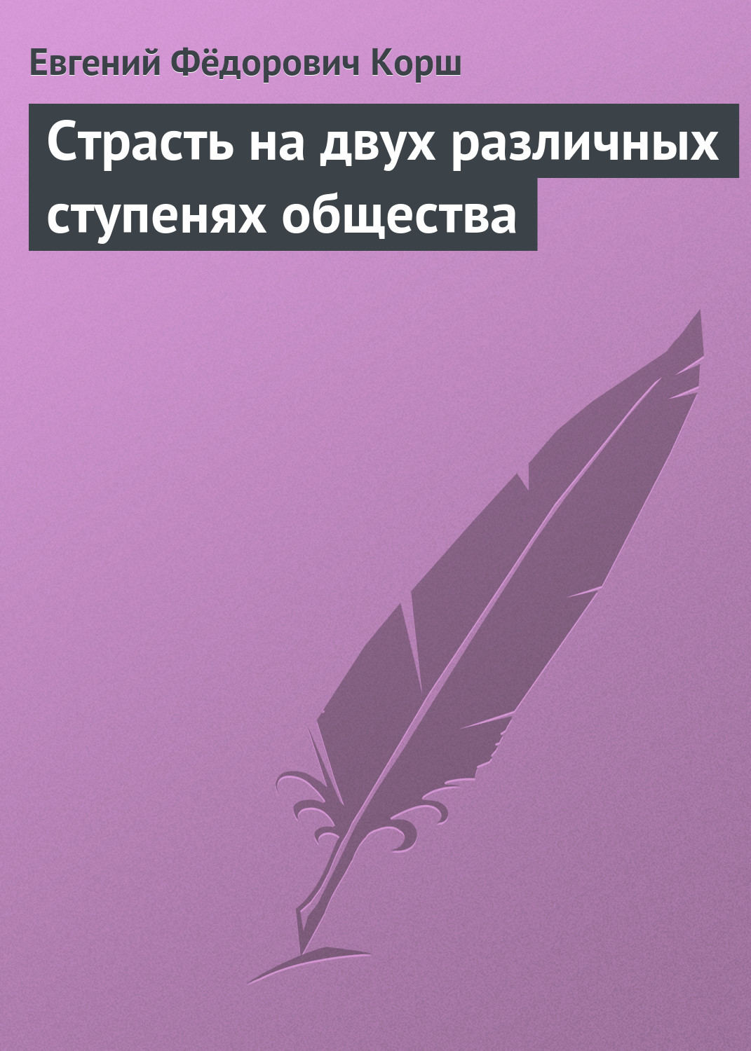 Обложка книги «Страсть на двух различных ступенях общества»