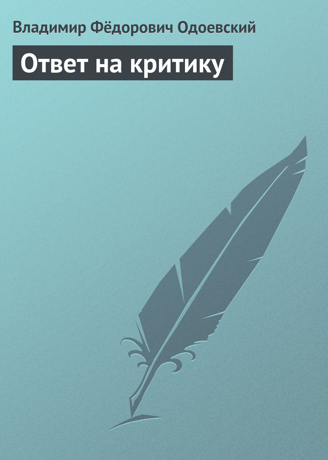 Обложка книги «Ответ на критику»
