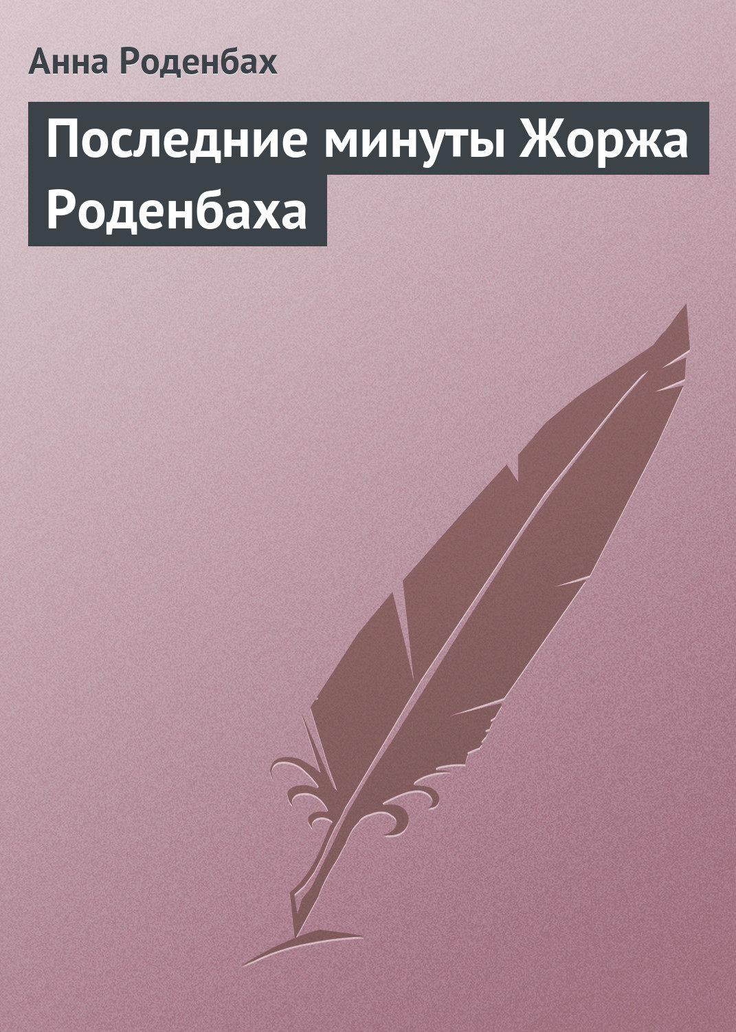 Обложка книги «Последние минуты Жоржа Роденбаха»