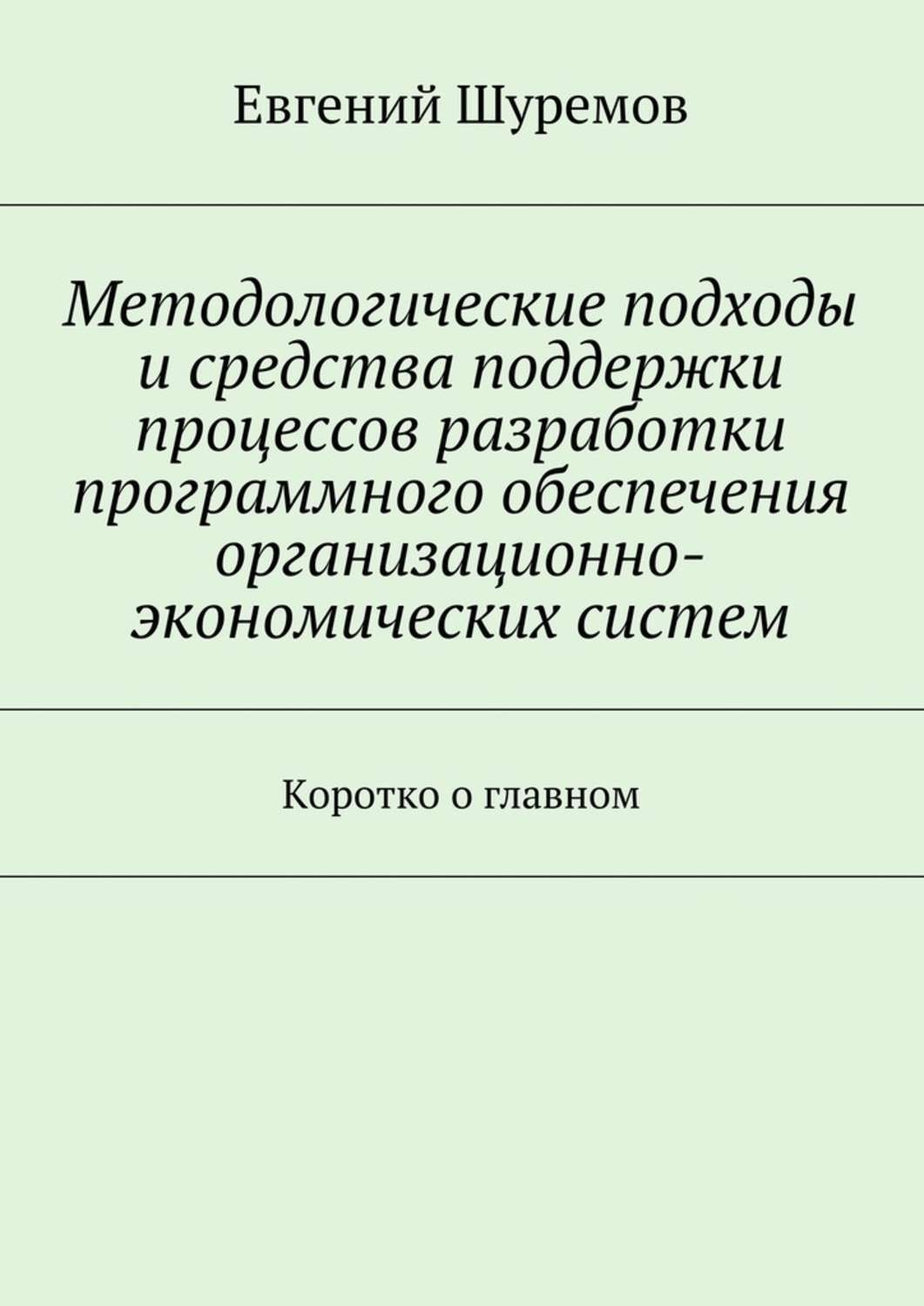 Обложка книги «Методологические подходы и средства поддержки процессов разработки программного обеспечения организационно-экономических систем. Коротко о главном»