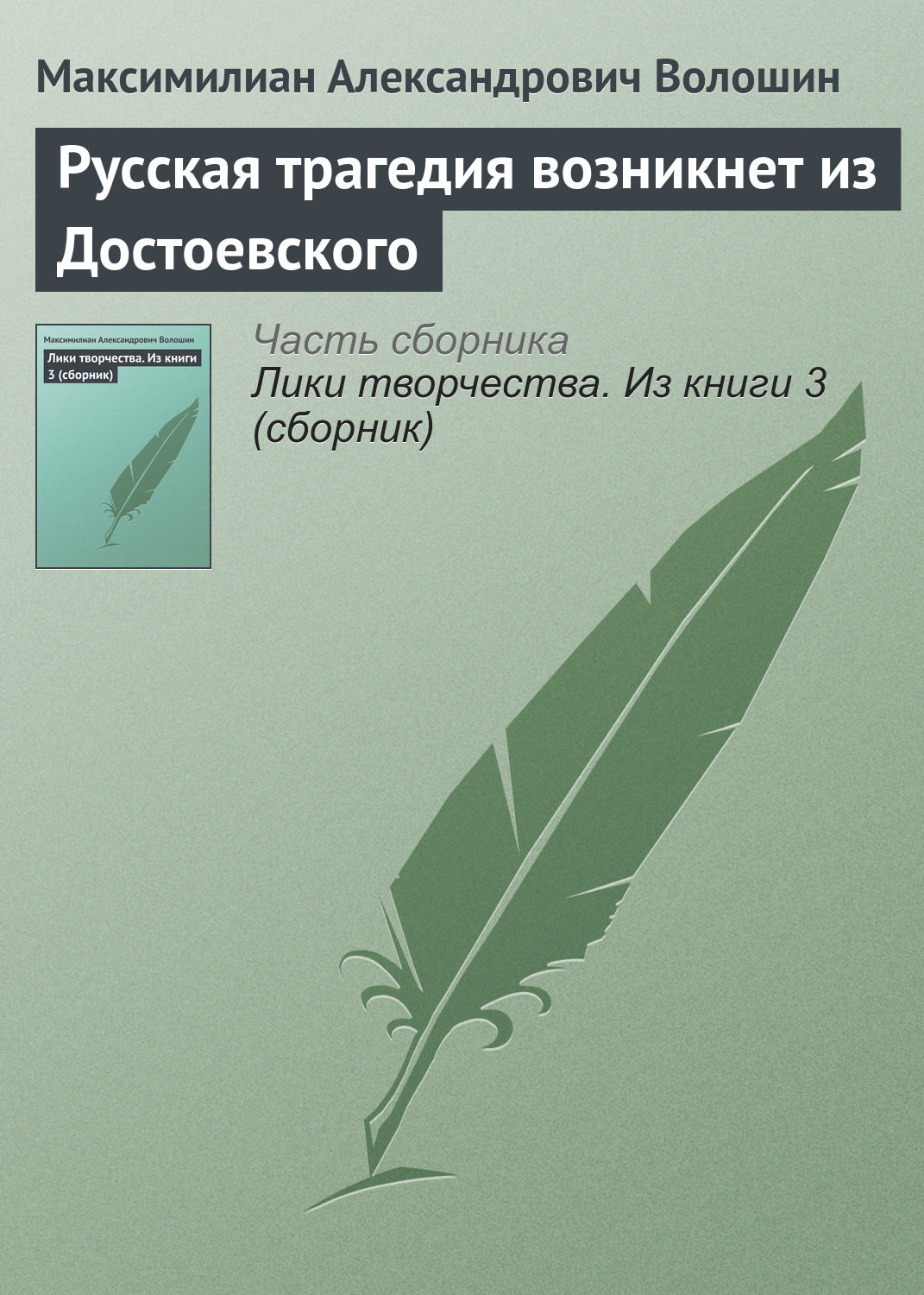 Обложка книги «Русская трагедия возникнет из Достоевского»