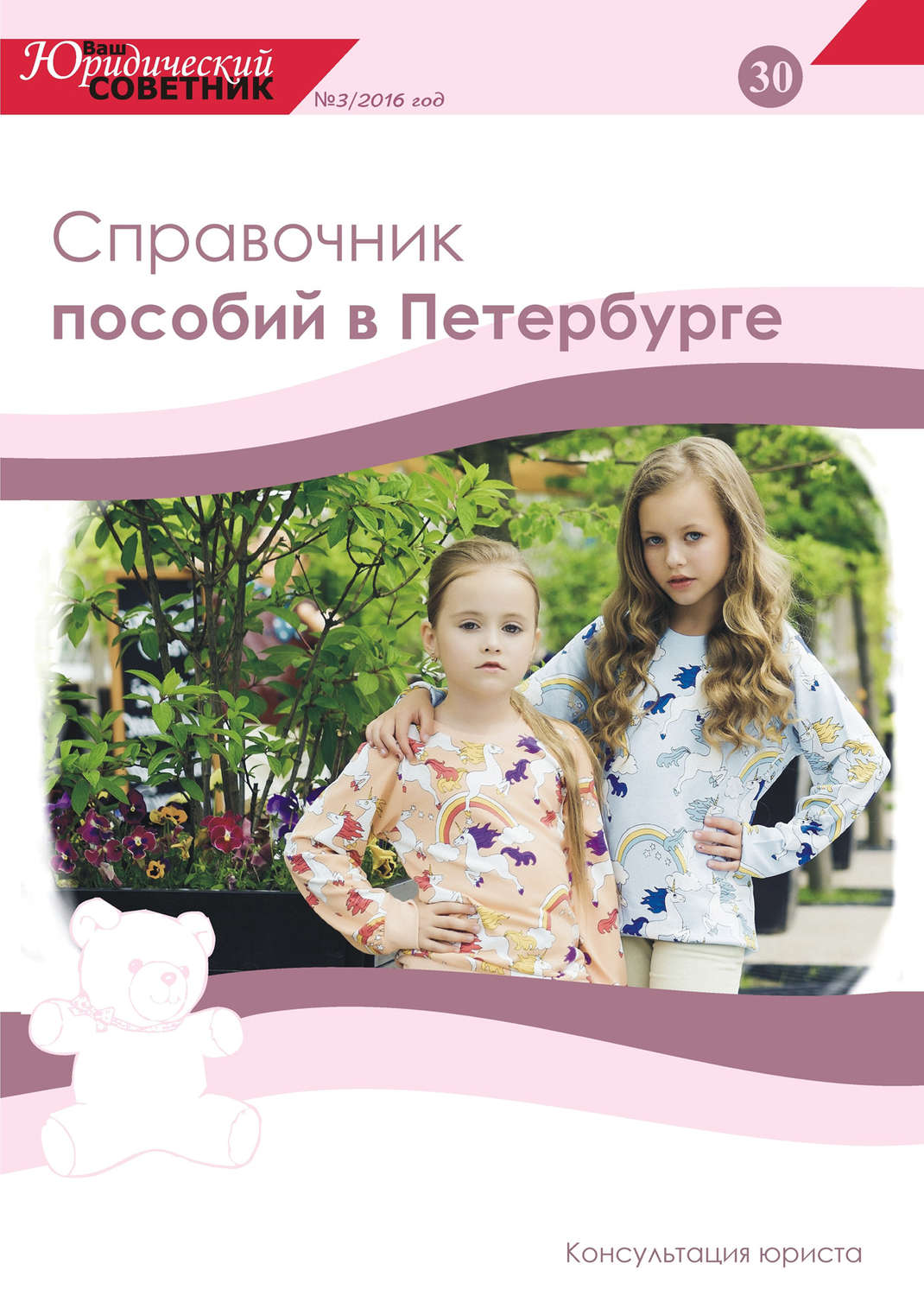 Обложка книги «Ваш юридический советник №3 (30) 2016. Справочник пособий в Петербурге»
