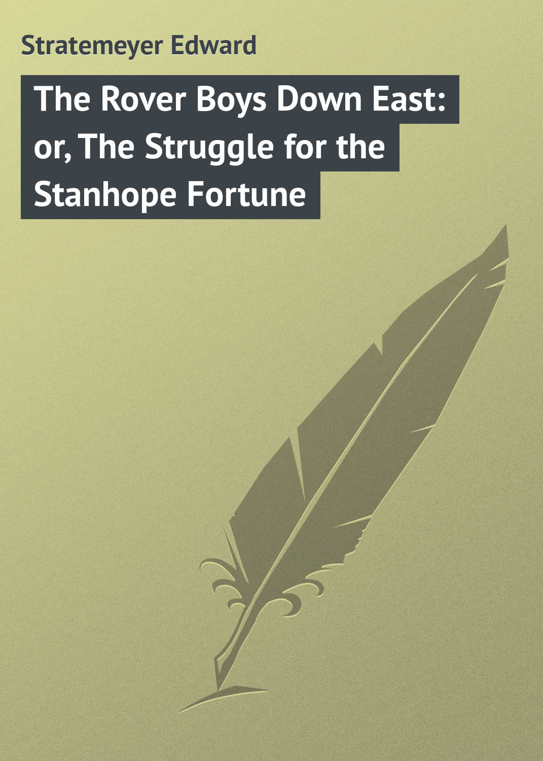 Обложка книги «The Rover Boys Down East: or, The Struggle for the Stanhope Fortune»