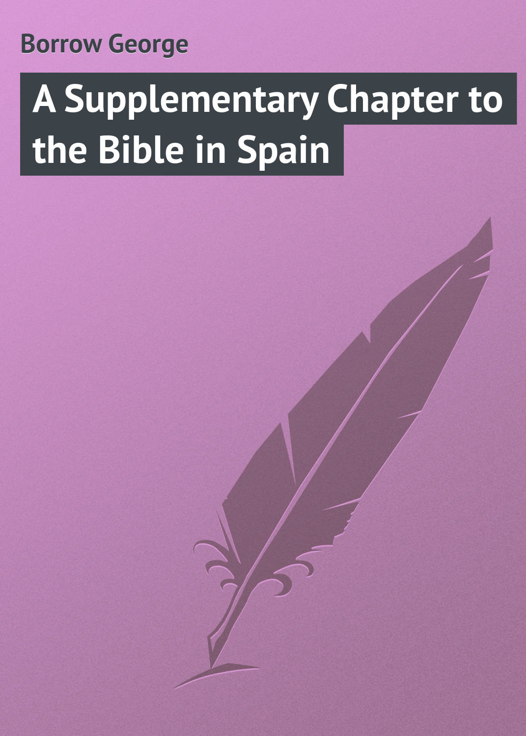 Обложка книги «A Supplementary Chapter to the Bible in Spain»
