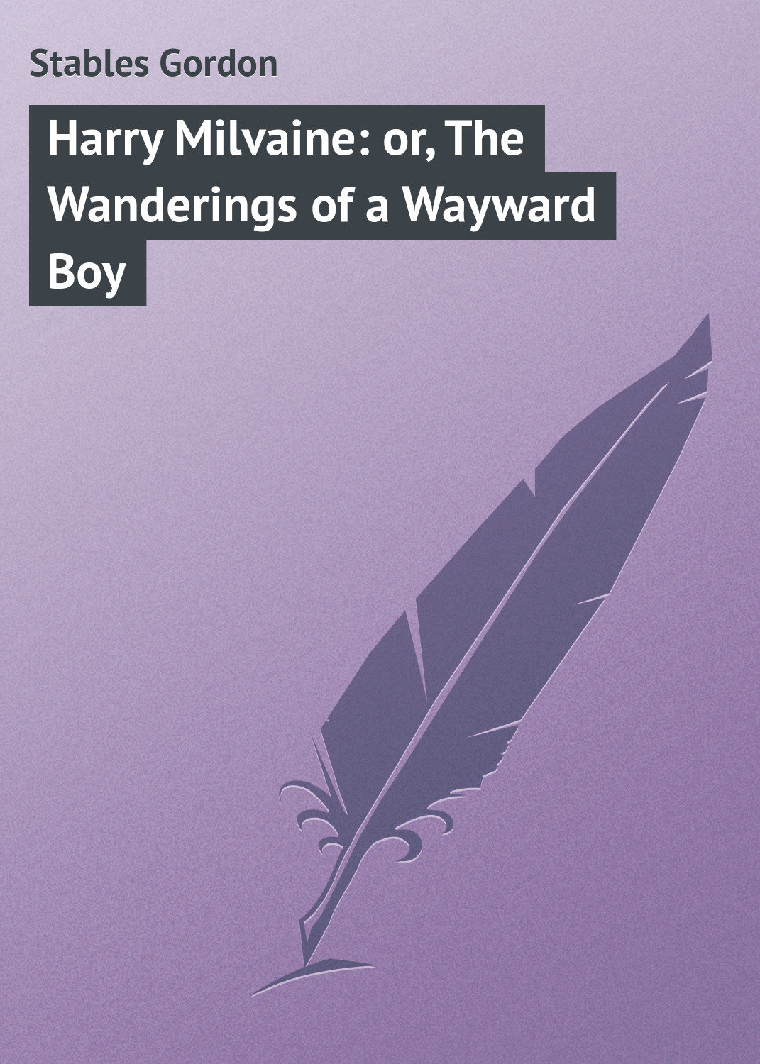 Обложка книги «Harry Milvaine: or, The Wanderings of a Wayward Boy»
