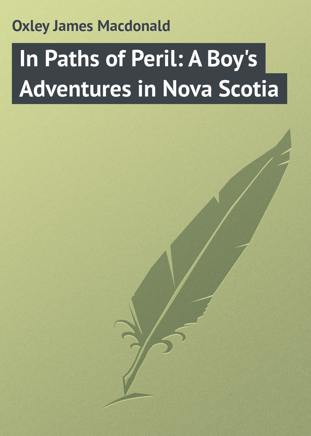 Обложка книги «In Paths of Peril: A Boy's Adventures in Nova Scotia»