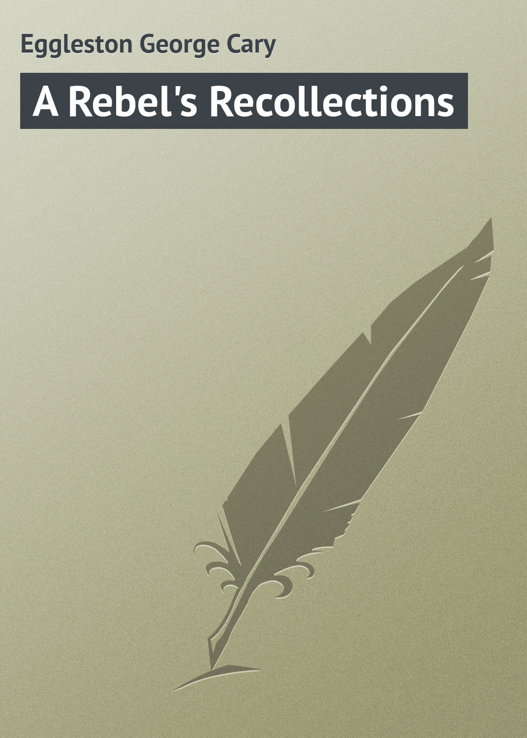 Обложка книги «A Rebel's Recollections»