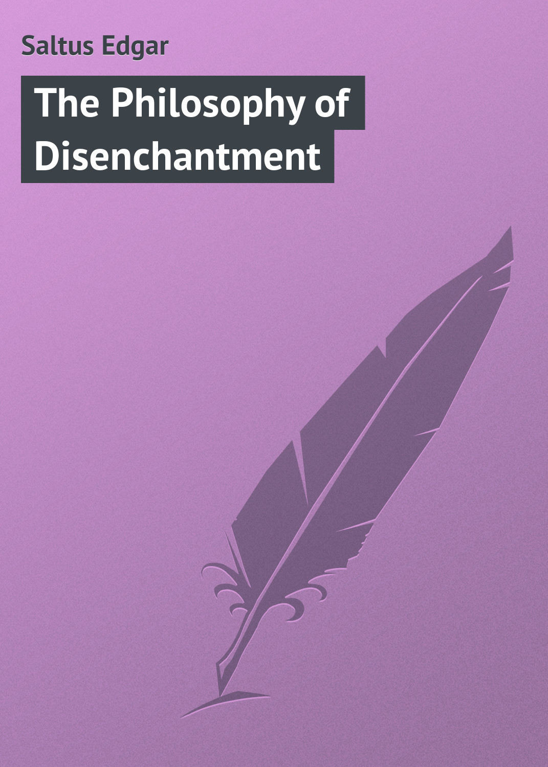 Обложка книги «The Philosophy of Disenchantment»