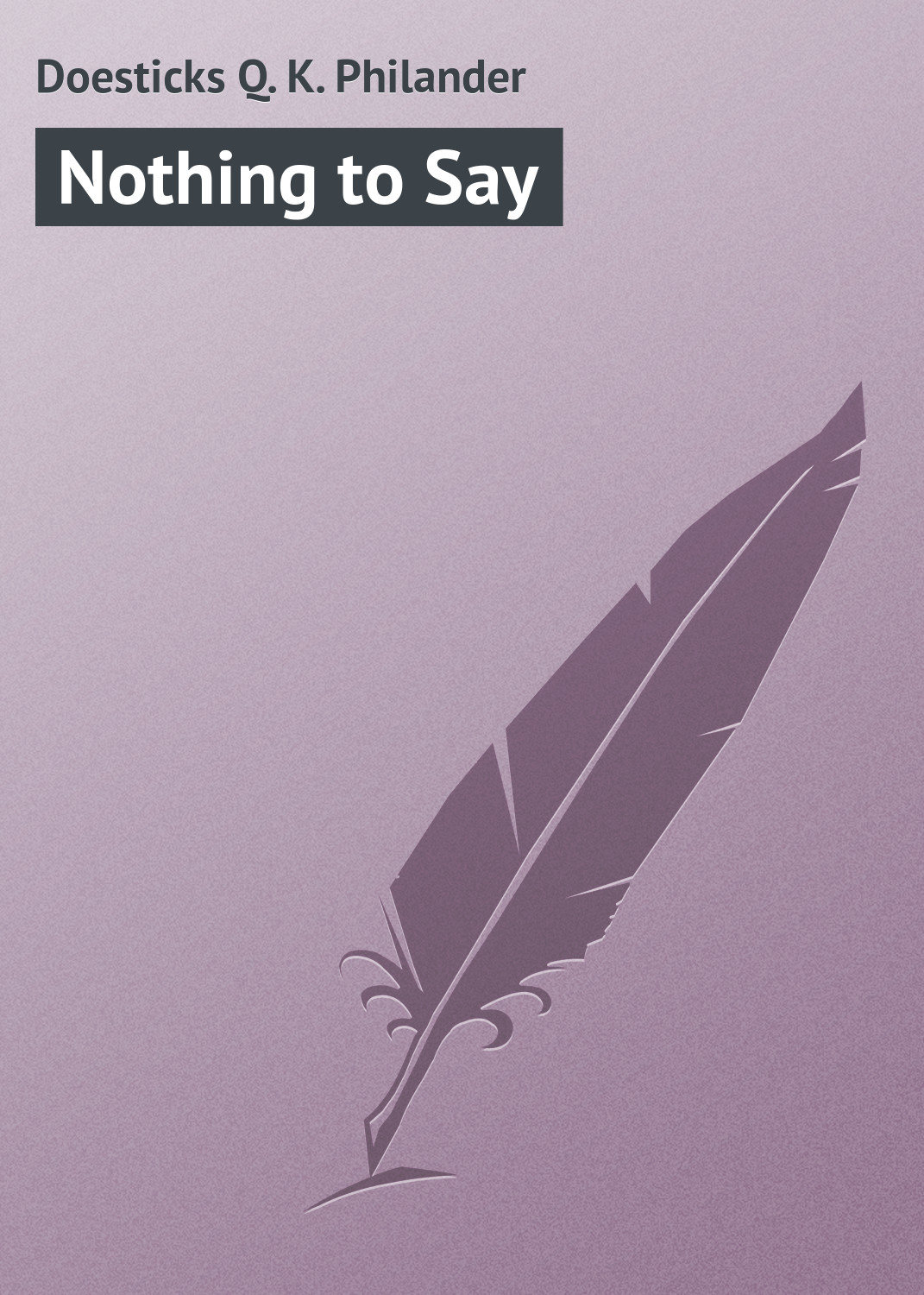 Обложка книги «Nothing to Say»