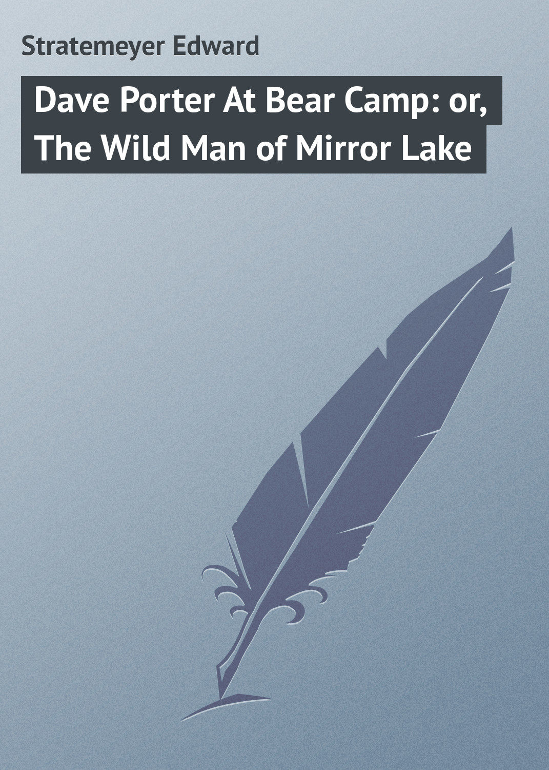 Обложка книги «Dave Porter At Bear Camp: or, The Wild Man of Mirror Lake»