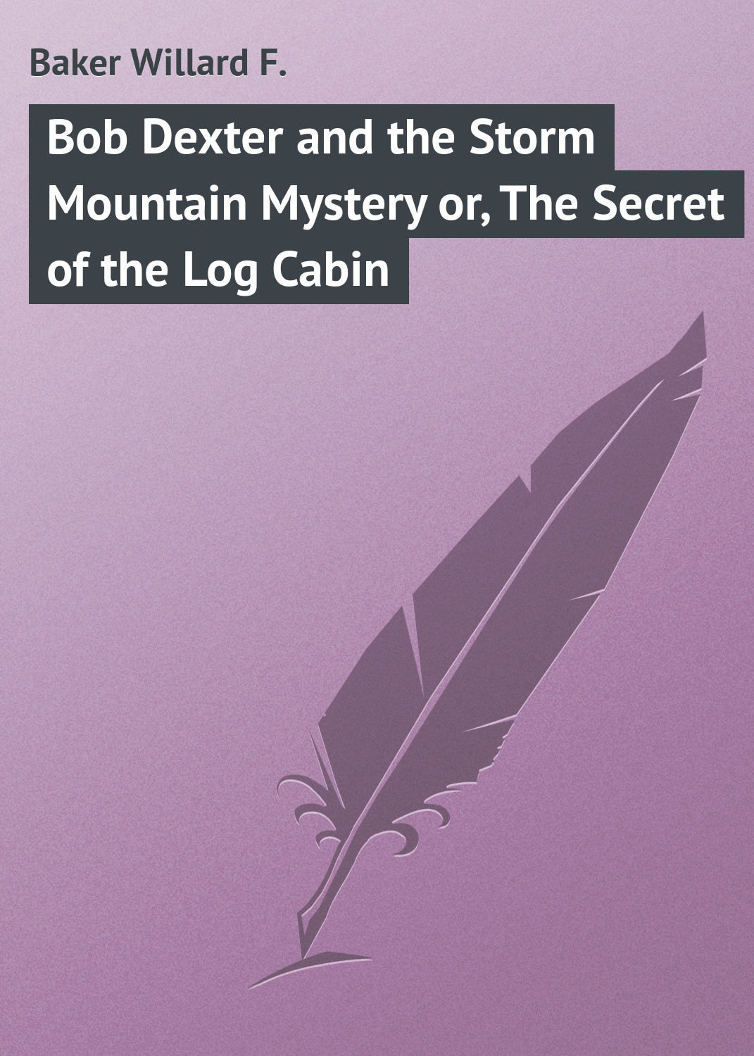 Обложка книги «Bob Dexter and the Storm Mountain Mystery or, The Secret of the Log Cabin»