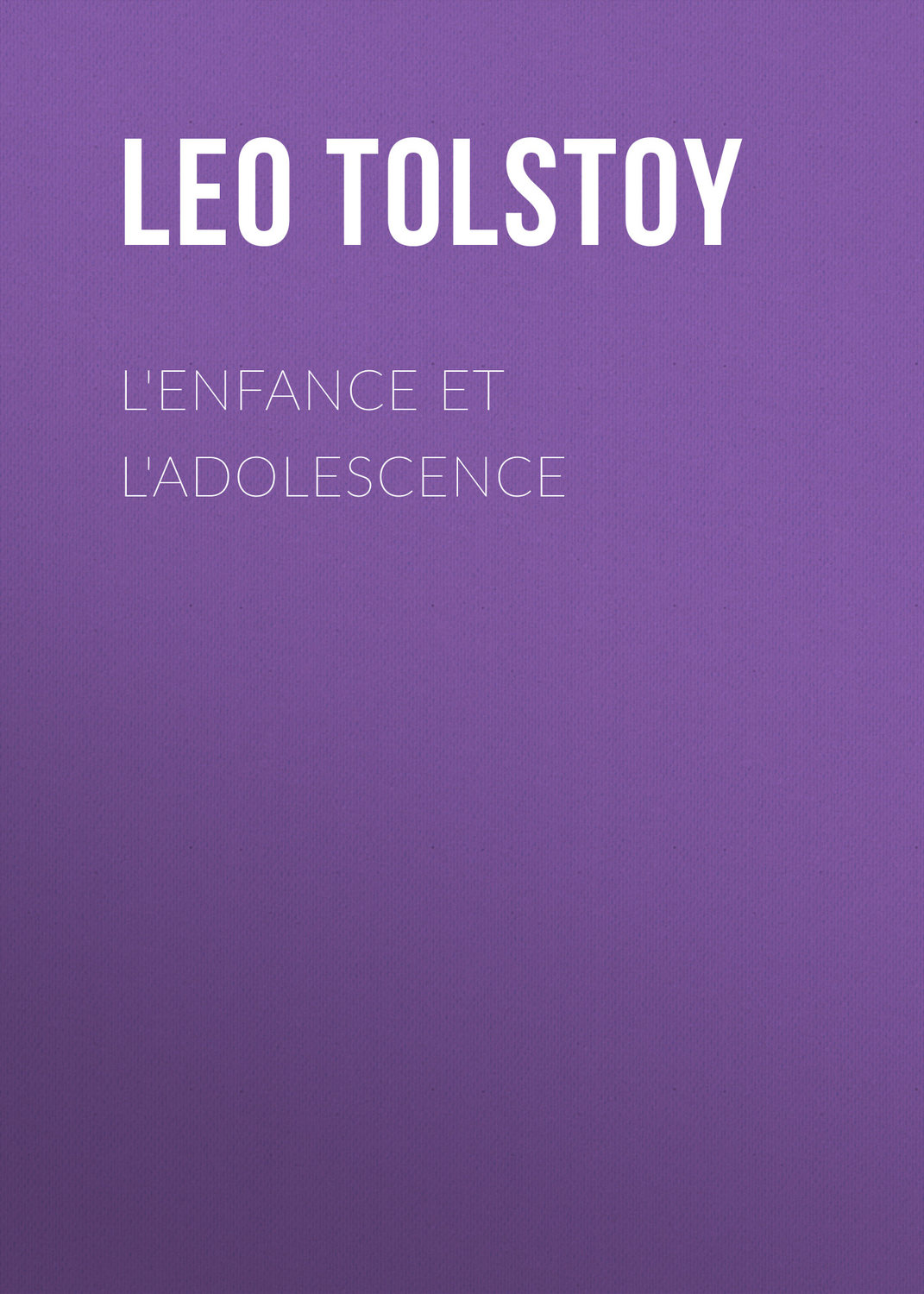 Обложка книги «L'enfance et l'adolescence»